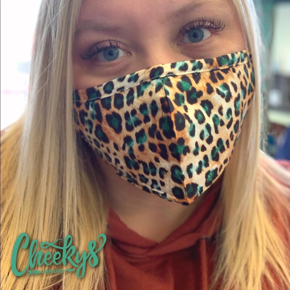 Cheeky’s Cheetah Face Cover with Pocket and Filter